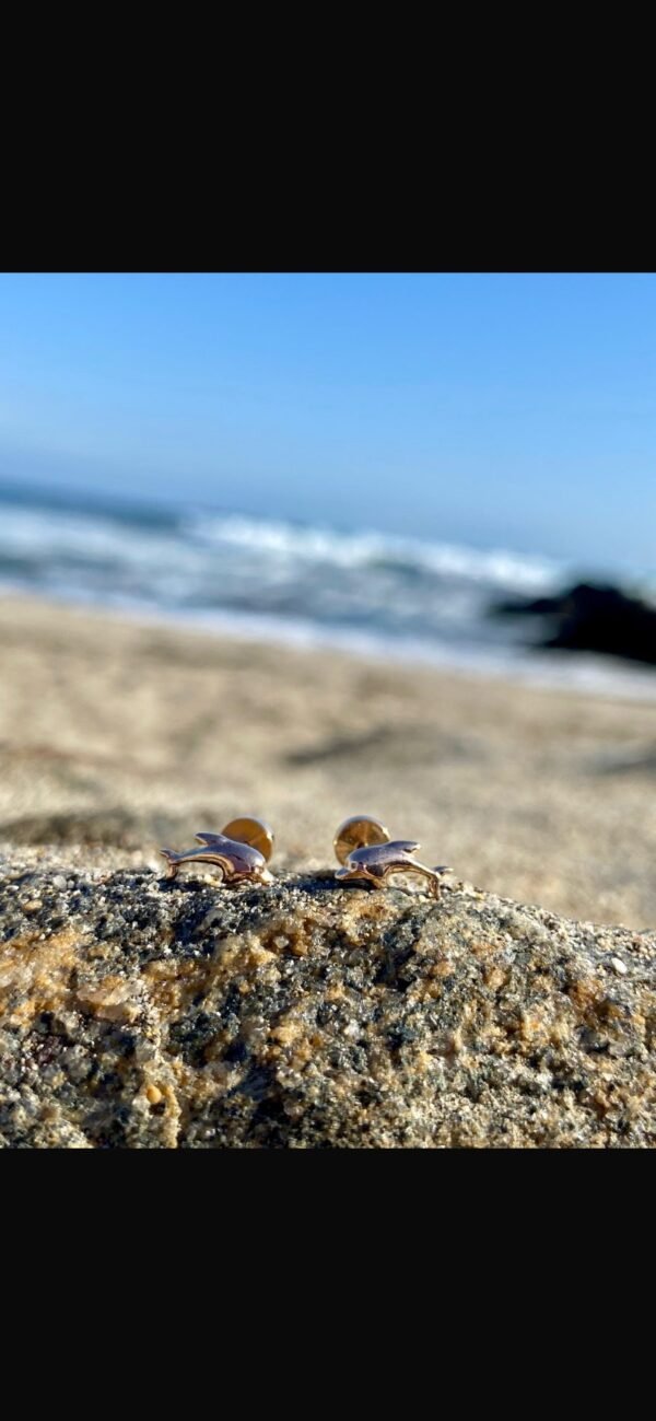 Aros de Oro 14K – Estilo Delfín